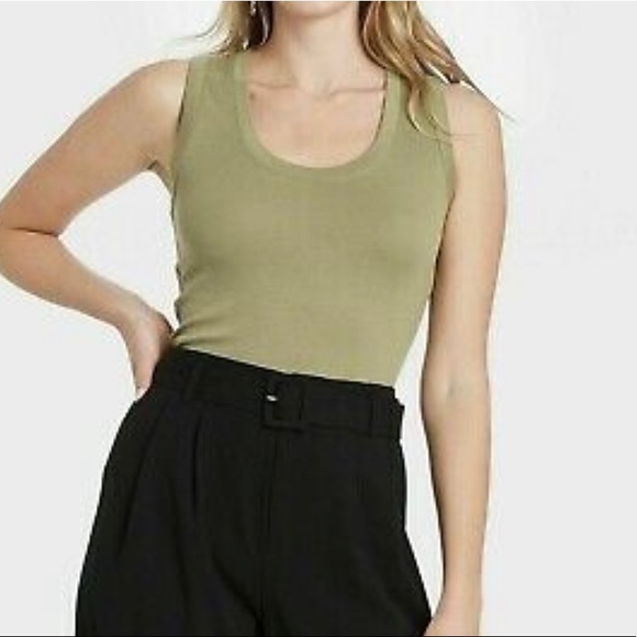 A new day womens slim fit scoop neck tank top olive green - Picture 2 of 8